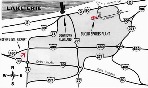 Map to Euclid Sports Plant